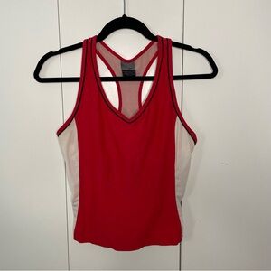 VINTAGE NIKE Red white Tennis racerback vneck Tank Top M racerback builtin bra